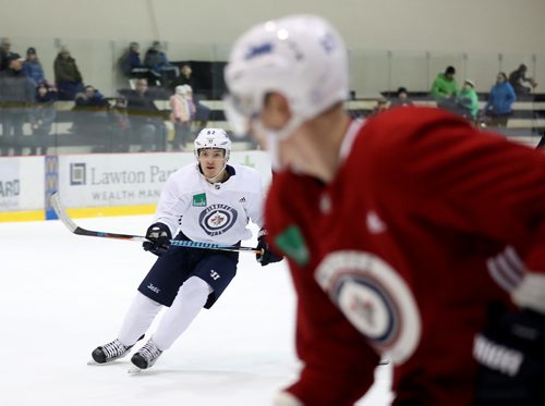 TREVOR HAGAN / WINNIPEG FREE PRESS
Winnipeg Jets' Jack Roslovic (52) at practice today at the Iceplex, Saturday, December 30, 2017.