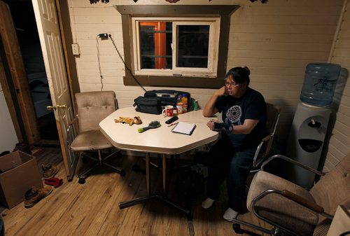 PHIL HOSSACK / WINNIPEG FREE PRESS - Eleanor Sinclair sits in the North End home of her parents Wednesday evening. Her daughter Windy Gayle Sinclair froze to death over the weekend after leaving the hospital being treated for Crystal Meth OD. See story.   January 3, 2018
