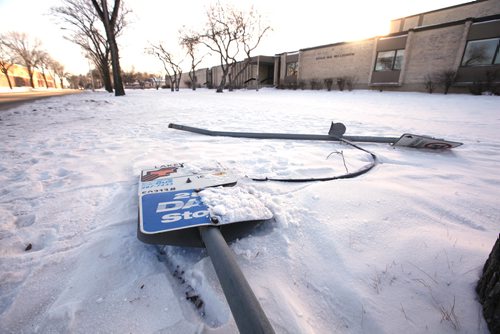 RUTH BONNEVILLE / WINNIPEG FREE PRESS


Traffic signs are down in front of  Ecole Van Belleghem School on Vermillion at Lakewood Thursday morning after MVC.  Police reported that around 8am in the morning a pedestrian was hit and was taken to hospital in critical condition but later upgraded to stable,  Lakewood was closed to traffic for awhile but was opened before 10am.


Jan 04, 2018
