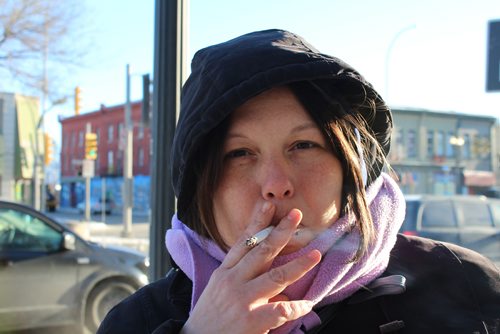 MAGGIE MACINTOSH / WINNIPEG FREE PRESS
Dawn Peters says her and her entire family of smokers is mad about the potential ban. January 4, 2018.