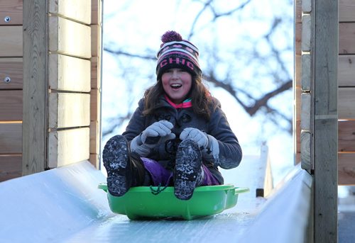 RUTH BONNEVILLE / WINNIPEG FREE PRESS

Serenity Carmo (8yrs) enjoys sliding on  the new toboggan slide at St. Vital Park during her winter holidays Friday afternoon.  

Standup photo 

Jan 05, 2018
