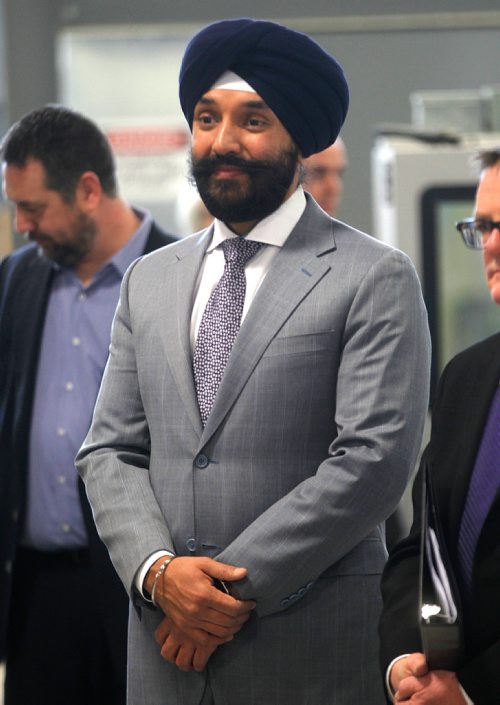 PHIL HOSSACK / Winnipeg Free Press -  Navdeep Bains, federal Minister of Innovation, Science and Economic Development and Minister responsible for Western Economic Diversification is announcing more than $6 million in funding for a handful of economic development agencies in Winnipeg. An audience of about 50 attended the announcement at the Composites Innovation Centre. - January 8, 2018