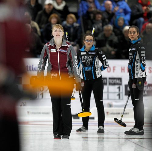 PHIL HOSSACK / Winnipeg Free Press - SCOTTIES - Skip Alyssa Calvert in Killarney Wednesday. January 10, 2018