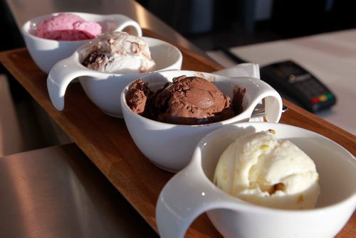 BORIS MINKEVICH / WINNIPEG FREE PRESS
Chaeban Ice Cream is open on Osborne Street where the old Banana Boat was. Here is some ice cream samples. It was started by Joseph Chaeban.  January 12, 2018