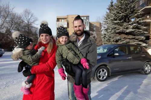 RUTH BONNEVILLE / WINNIPEG FREE PRESS

Green Page: electric/hybrid vehicles in Winnipeg.
Photo of  Peter and Shannon Cavey along with their two daughters, Scarlett (older) and Ophelia, standing next to  their electric vehicle. 

See Dave Baxter story


Jan 15, 2018
