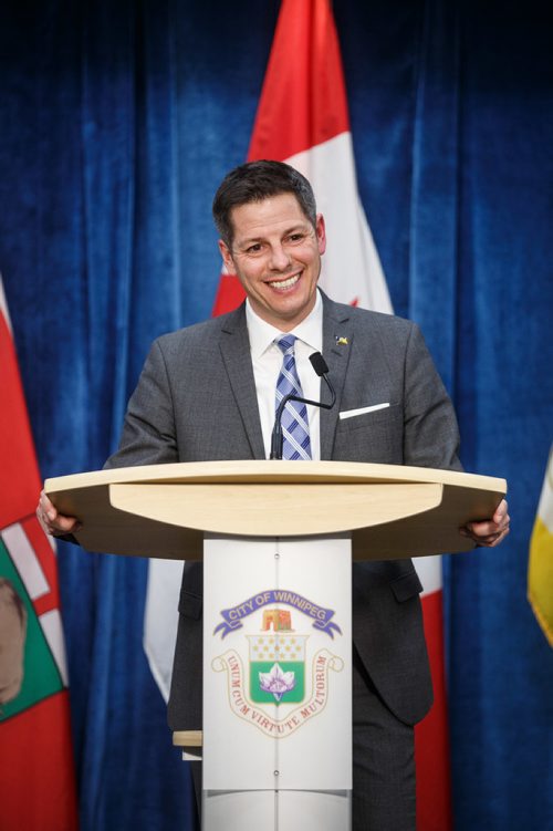 MIKE DEAL / WINNIPEG FREE PRESS
Mayor Brian Bowman during a press conference held after the EPC meeting at Winnipeg City Hall on Wednesday.
180117 - Wednesday, January 17, 2018.