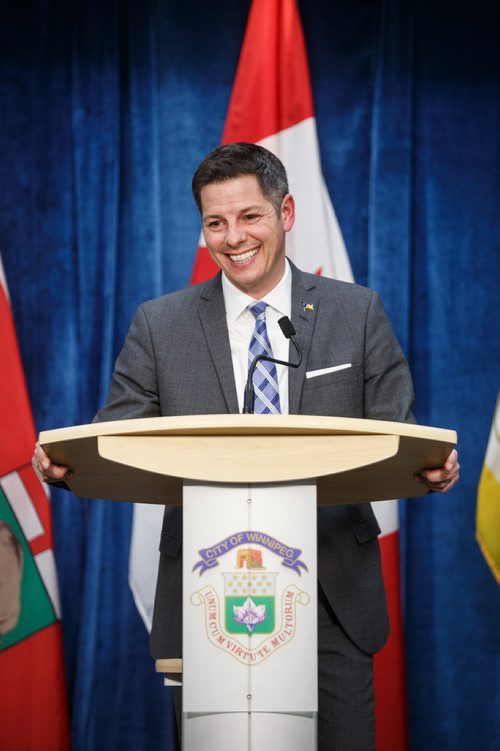 MIKE DEAL / WINNIPEG FREE PRESS
Mayor Brian Bowman during a press conference held after the EPC meeting at Winnipeg City Hall on Wednesday.
180117 - Wednesday, January 17, 2018.