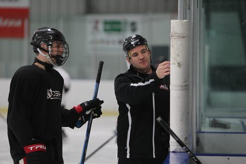 RUTH BONNEVILLE / WINNIPEG FREE PRESS

Feature Photos of skilled Bantam hockey player Carson Lambos at practice with team at Southdale Community Centre for an upcoming young stars feature.
Photo of Lambos with his coach Brad Purdie.  
Hes a highly touted defenseman who could go no 1 overall in the Western Hockey League bantam draft. 

Jan 16, 2018
