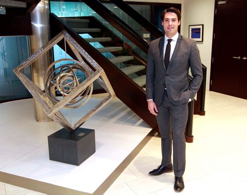 BORIS MINKEVICH / WINNIPEG FREE PRESS
Portrait of former hockey goalie Rejean Beauchemin at his RBC office at 201 Portage Ave. Mike Sawatzky story. January 18, 2018