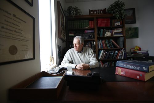 RUTH BONNEVILLE / WINNIPEG FREE PRESS

Local  - asbestos story
Neurologist Dr. Andrew Gomori in his office on the 15th floor of the Medical Arts Building.  Says he's being forced out of building to make room for condo development.  

See Jessica  Botelho-Urbanski story 

Jan 19, 2018
