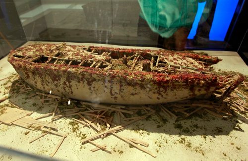BORIS MINKEVICH / WINNIPEG FREE PRESS
A 1:40 scale model of HMS Erebus Wreck Site on loan form Parks Canada at the Manitoba Museum. Bill Redekop story. January 22, 2018