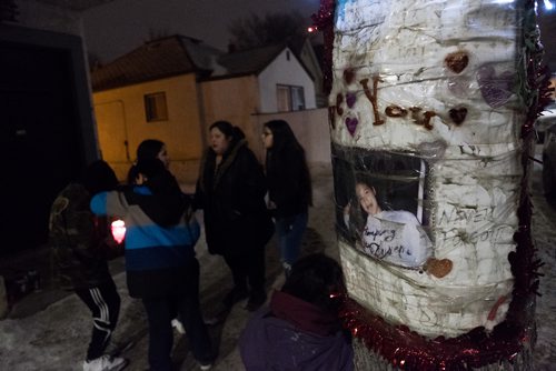 Daniel Crump / Winnipeg Free Press. A memorial for Claudette Osborne-Tyo was put up on a tree near the last place she is known to have been. January 24, 2018.