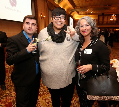 JASON HALSTEAD / WINNIPEG FREE PRESS

L-R: Award winner Ben Sabic (20-25 year-old category), award nominee Shania Pruden (20-25 year-old category) and Nahanni Fontaine (MLA for St. Johns) at the 10th annual Future Leaders of Manitoba Awards on Jan. 25, 2018, at the Fort Garry Hotel. (See Social Page)