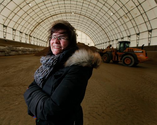 PHIL HOSSACK / WINNIPEG FREE PRESS - Cheryl Anderson, the acting manager of street maintenance for the city, at their sand/salt facility. See Jessica Urbanski's story. - January 31, 2017