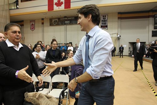RUTH BONNEVILLE / WINNIPEG FREE PRESS

Prime Minister JUSTIN TRUDEAU  greets someone in the audience as he makes his way into The University of Manitoba, Investors Group Athletic Centre  for a town hall Q&A. held on  Wednesday.

Jan 31, 2018
