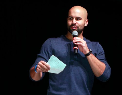BORIS MINKEVICH / WINNIPEG FREE PRESS
True North Youth Foundation hosted it's inaugural P11 Mental Wellness Summit at the Burton Cummings Theatre today. Former CFL 2 time Grey Cup winner Shea Emry at the event. RANDY TURNER STORY. January 31, 2018