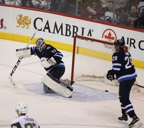 RUTH BONNEVILLE / WINNIPEG FREE PRESS

Winnipeg Jets goalie #37 Connor Hellebuyck, wasn't able to a shot by #57 David Perron with Vegas Golden Knights in a 3 on 3 overtime which made the final score 3-2 for the Knights at BellMTS Centre Thursday evening.  

Feb 01, 2018
 
