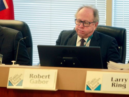 BORIS MINKEVICH / WINNIPEG FREE PRESS
Public Utilities Board hearings re Hydro rate hike. Board Chair Robert Gabor. NICK MARTIN STORY Feb. 5, 2018