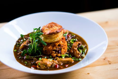 MIKAELA MACKENZIE / WINNIPEG FREE PRESS
Cajun gumbo at Ward 1 restaurant on Osborne st. in Winnipeg, Manitoba on Tuesday, Feb. 6, 2018. 
180206 - Tuesday, February 06, 2018.