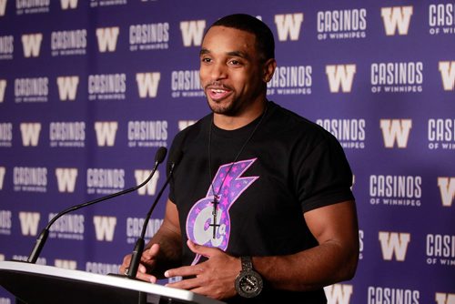 BORIS MINKEVICH / WINNIPEG FREE PRESS
The Winnipeg Blue Bombers has re-signed pending free agent defensive back Maurice Leggett to a one-year contract. Press conference at IGF media room. MIKE SAWATZKY STORY  Feb. 6, 2018