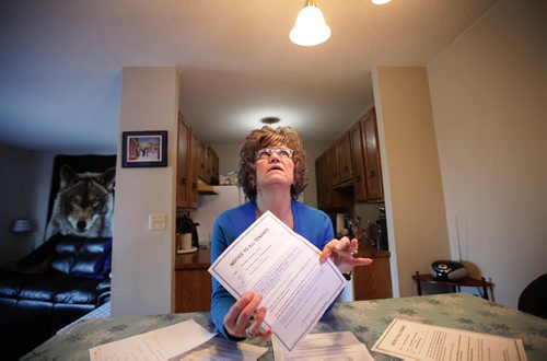 RUTH BONNEVILLE / WINNIPEG FREE PRESS


LOCAL - tax fee story.

Photos of  Kat Hermary at her townhouse apartment block in Westwood.  Story :Tenants of Rancho Realty Services are being charged $50 administration fees to have their rent receipts printed for income tax purposes. There doesn't appear to be rules against this in the Residential Tenancies Act, but Hermary says it's a "cash
 grab" she's never experienced in her 10 years living in the same apartment. 
Several photos of her in her apartment and at doorway in hallway.


See Jessica Botelho-Urbanski

Winnipeg Free Press

February 7, 2018.
 
