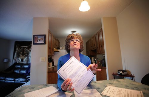 RUTH BONNEVILLE / WINNIPEG FREE PRESS


LOCAL - tax fee story.

Photos of  Kat Hermary at her townhouse apartment block in Westwood.  Story :Tenants of Rancho Realty Services are being charged $50 administration fees to have their rent receipts printed for income tax purposes. There doesn't appear to be rules against this in the Residential Tenancies Act, but Hermary says it's a "cash
 grab" she's never experienced in her 10 years living in the same apartment. 
Several photos of her in her apartment and at doorway in hallway.


See Jessica Botelho-Urbanski

Winnipeg Free Press

February 7, 2018.
 
