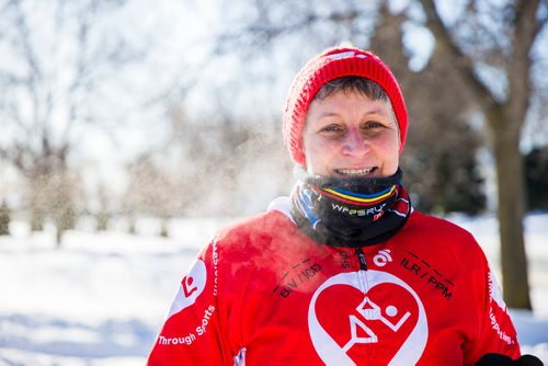 MIKAELA MACKENZIE / WINNIPEG FREE PRESS
Patti LeBlanc, cardiac athlete, trains in Winnipeg, Manitoba on Friday, Feb. 9, 2018. LeBlanc had been training for an ultra-marathon at 49 when she suffered a Spontaneous Coronary Artery Dissection. She is now back running, and advocating for women's heart health research and awareness.
180209 - Friday, February 09, 2018.