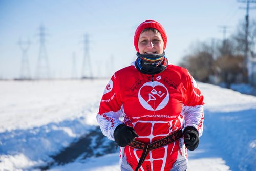 MIKAELA MACKENZIE / WINNIPEG FREE PRESS
Patti LeBlanc, cardiac athlete, trains in Winnipeg, Manitoba on Friday, Feb. 9, 2018. LeBlanc had been training for an ultra-marathon at 49 when she suffered a Spontaneous Coronary Artery Dissection. She is now back running, and advocating for women's heart health research and awareness.
180209 - Friday, February 09, 2018.