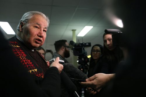 RUTH BONNEVILLE / WINNIPEG FREE
Photos of Senator Murray Sinclair, chair of TRC St. John¹s Cathedral where a community event was held Monday to unveil Concept plans to make Winnipeg home to a Healing Forest, as a living memorial to children lost to residential schools.
See Alex Paul story.
FEB 12, 2018