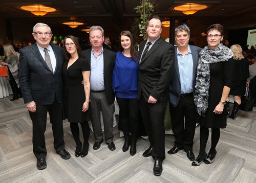 JASON HALSTEAD / WINNIPEG FREE PRESS

L-R: Neil Carlson (Carlson Commercial Industrial Services), Christine Greig, Lorne Greig, Paula Walterson, Gene Walterson, Marc Rozzi and Fran Wieffeering at the Carlson table at the Alzheimer Society of Manitoba's Night in Tuscany gala at the RBC Convention Centre Winnipeg on Feb. 8, 2018. (See Social Page)