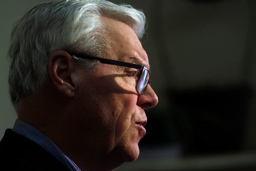PHIL HOSSACK / Winnipeg Free Press - Former NDP Premier Greg Selinger at a press conference called at his consituency office Tuesday morning. See Nick Martin Story.-  February 13, 2018