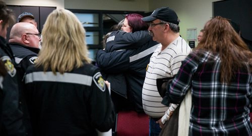 MIKAELA MACKENZIE / WINNIPEG FREE PRESS
The Amalgamated Transit Union holds a memorial for Irvine Jubal Fraser, an operator killed one year ago, in Winnipeg, Manitoba on Wednesday, Feb. 14, 2018. 
180214 - Wednesday, February 14, 2018.