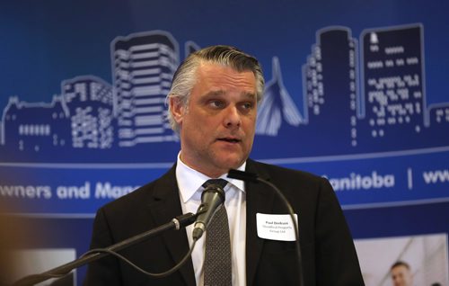 RUTH BONNEVILLE / WINNIPEG FREE PRESS

BIZ - Paul Derksen, senior Vice President, QuadReal Property Group giving a presentation about the use of industrial space in the age of e-commerce at 
RBC convention centre Wednesday. 
 
See Martin Cash story

FEB 14, 2018