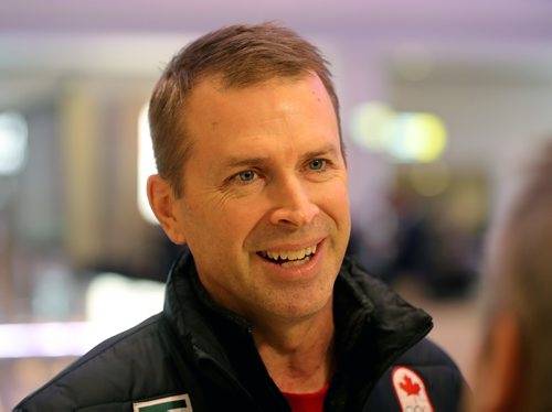 TREVOR HAGAN / WINNIPEG FREE PRESS
Jeff Stoughton returns to Winnipeg after coaching Kaitlyn Lawes and John Morris to a mixed doubles curling gold medal at the Olympics in Korea, Thursday, February 15, 2018.