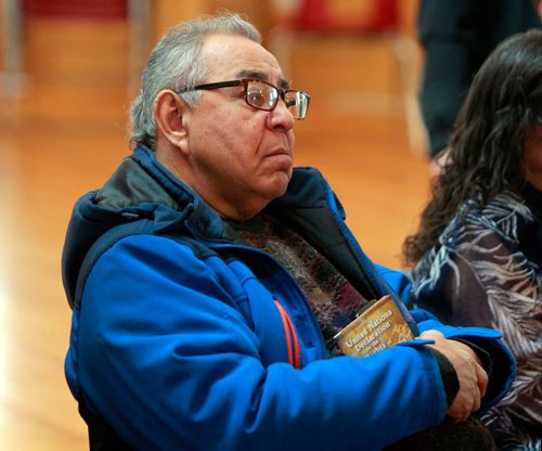 BORIS MINKEVICH / WINNIPEG FREE PRESS
Sixties Scoop Adoptees are calling the Proposed Sixties Scoop Settlement Garbage. Press conference at Thunderbird House. Elder Garry McLean came to support. Feb. 16, 2018