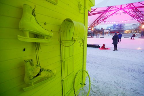 JOHN WOODS / WINNIPEG FREE PRESS
HyggeHouse is part of the Warming Hut exhibit on the Red and Assiniboine Rivers in Winnipeg Tuesday, February 20, 2018.