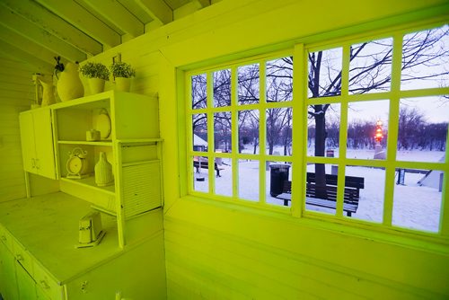 JOHN WOODS / WINNIPEG FREE PRESS
HyggeHouse is part of the Warming Hut exhibit on the Red and Assiniboine Rivers in Winnipeg Tuesday, February 20, 2018.