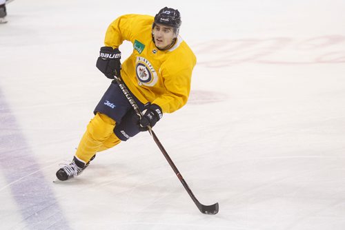 MIKE DEAL / WINNIPEG FREE PRESS
Winnipeg Jets' Brandon Tanev (13), during practice at Bell MTS Place Thursday morning.
180222 - Thursday, February 22, 2018.