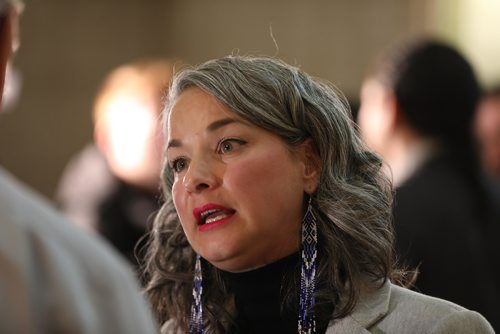 RUTH BONNEVILLE / WINNIPEG FREE 
PRESS 


NDP spokesperson for the Status of Women Nahanni Fontaine answered questions from the media on their response to the anti-harassment policy released by the Tory Government earlier today, at the Leg Thursday.  

 



FEB 22, 2018