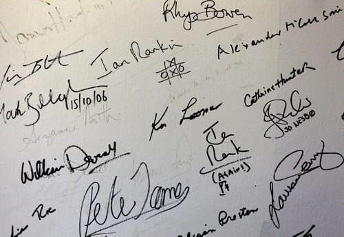 BORIS MINKEVICH / WINNIPEG FREE PRESS
Whodunit Mystery Book Store at 165 Lilac Street. Wall of Fame signed by authors who've read there thru the years. DAVE SANDERSON STORY.  Feb. 22, 2018