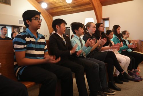 RUTH BONNEVILLE / WINNIPEG FREE PRESS

Grade 6 music students practice their timing as the  adjudicator gives them advice after their performance at the 100th annual Winnipeg Music Festival at Sterling Mennonite Fellowship Church Monday. The festival runs February 21  March 19, 2018.


FEB 26, 2018