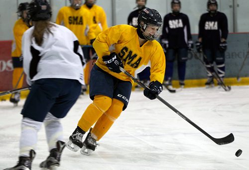 PHIL HOSSACK / WINNIPEG FREE PRESS - St Mary's Academy's Laine Nichols during a scrimmage at the Ice Plex Tuesday. Mike Sawatzky story.   - February 27, 2018