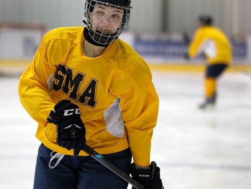 PHIL HOSSACK / WINNIPEG FREE PRESS - St Mary's Academy's Hailey Karbonik during a scrimmage at the Ice Plex Tuesday. Mike Sawatzky story.   - February 27, 2018