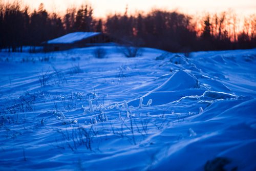 MIKAELA MACKENZIE / WINNIPEG FREE PRESS
Cedar Lake at sunset in Easterville, Manitoba on Friday, Feb. 23, 2018. 
180223 - Friday, February 23, 2018.