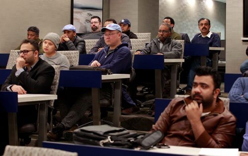 BORIS MINKEVICH / WINNIPEG FREE PRESS
Edmonton-based ridesharing company TappCar had a driver-training session at the Holiday Inn South in Winnipeg. People at the session. RYAN THORPE STORY. March 1, 2018