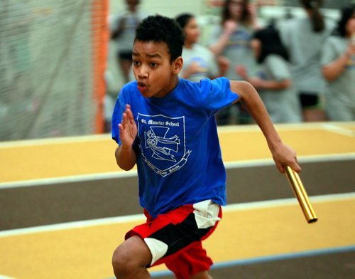 BORIS MINKEVICH / WINNIPEG FREE PRESS
Boeing Classic at the James Daly Fieldhouse in Max Bell Centre/UofM. Grade 6 athlete Stephen Wole, 11, runs in the 4x100 relay for St Maurice School. March 1, 2018