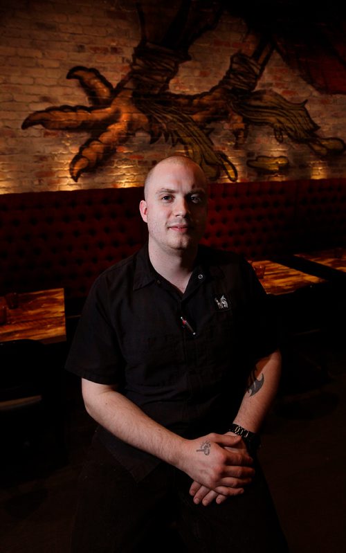 PHIL HOSSACK / WINNIPEG FREE PRESS -Chef Jesse S. Friesen poses at The Merchant. See Jill Wilson story. - March 1, 2018