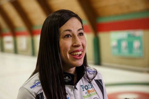 MIKE DEAL / WINNIPEG FREE PRESS
Longtime second Jill Officer confirms that she will be taking a step back from competitive curling, beginning next season, during a practice at the Fort Rouge Curling Club Friday afternoon.
180302 - Friday, March 02, 2018.