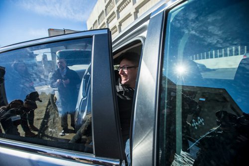MIKAELA MACKENZIE / WINNIPEG FREE 
St. Boniface city councillor Matt Allard takes the first ceremonial TappCar ride for the media in Winnipeg, Manitoba on Friday, March 2, 2018.
180302 - Friday, March 02, 2018.