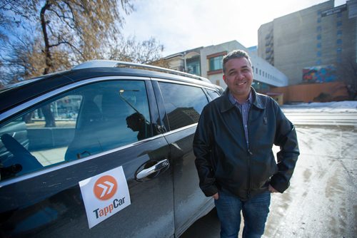 MIKAELA MACKENZIE / WINNIPEG FREE 
TappCar driver Ricardo Goncalves poses for a portrait on his first day driving for the company in Winnipeg, Manitoba on Friday, March 2, 2018.
180302 - Friday, March 02, 2018.